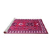 Sideview of Machine Washable Geometric Pink Traditional Rug, wshtr798pnk