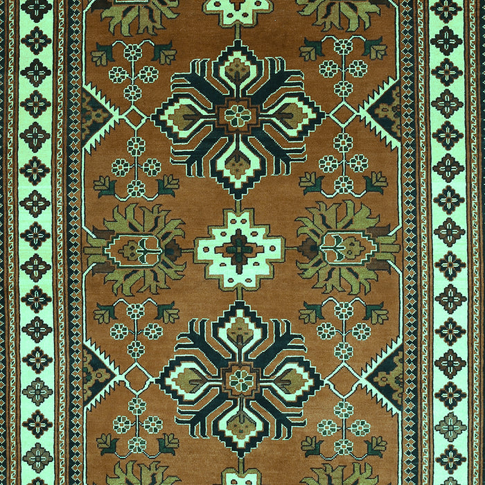 Geometric Turquoise Traditional Rug, tr798turq