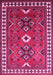 Machine Washable Geometric Pink Traditional Rug, wshtr798pnk
