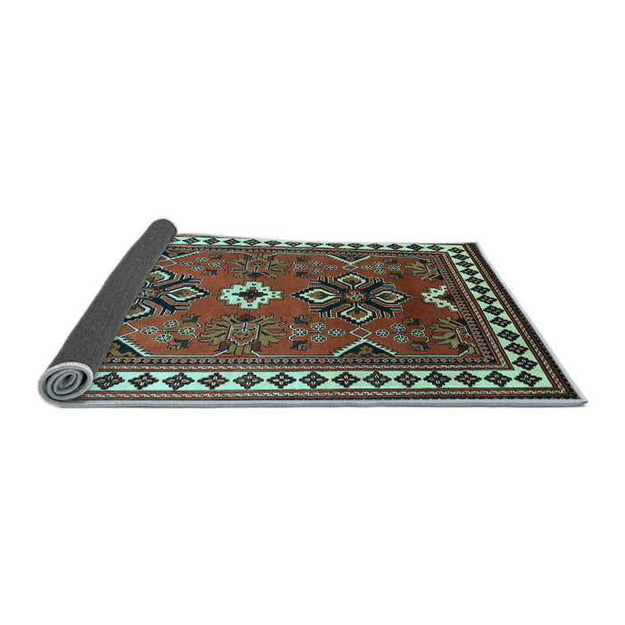 Sideview of Geometric Light Blue Traditional Rug, tr798lblu