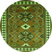 Machine Washable Geometric Green Traditional Area Rugs, wshtr798grn