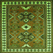 Serging Thickness of Geometric Green Traditional Rug, tr798grn