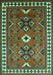 Machine Washable Geometric Turquoise Traditional Area Rugs, wshtr798turq