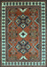 Machine Washable Geometric Light Blue Traditional Rug, wshtr798lblu