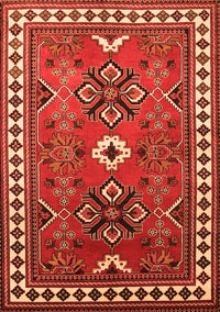 Geometric Orange Traditional Rug, tr798org