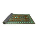 Sideview of Geometric Turquoise Traditional Rug, tr798turq