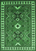 Geometric Emerald Green Traditional Rug, tr798emgrn