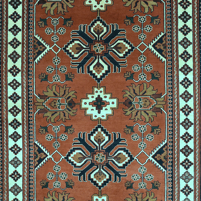 Geometric Light Blue Traditional Rug, tr798lblu