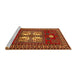 Sideview of Machine Washable Traditional Tomato Red Rug, wshtr799