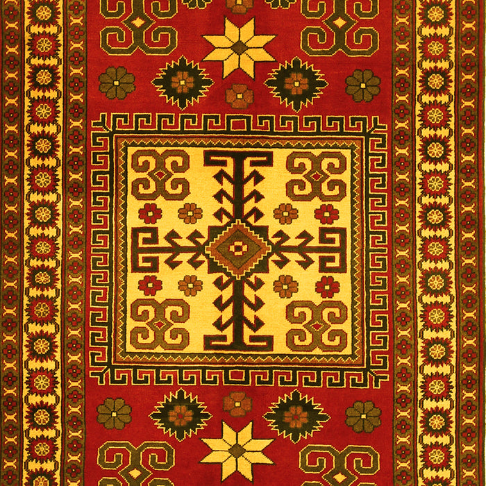 Geometric Yellow Traditional Rug, tr799yw