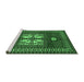 Sideview of Machine Washable Geometric Emerald Green Traditional Area Rugs, wshtr799emgrn