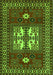 Serging Thickness of Machine Washable Geometric Green Traditional Area Rugs, wshtr799grn