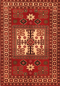 Geometric Orange Traditional Rug, tr799org