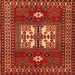 Serging Thickness of Geometric Orange Traditional Rug, tr799org