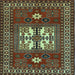 Square Geometric Light Blue Traditional Rug, tr799lblu