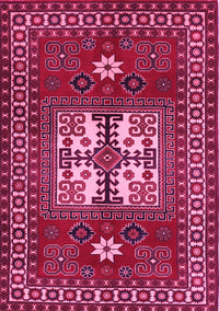 Geometric Pink Traditional Rug, tr799pnk