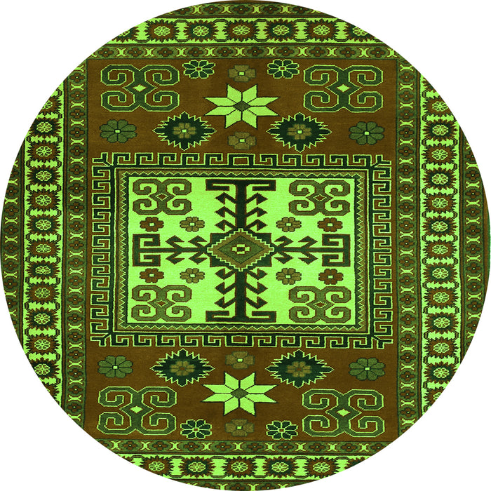 Square Geometric Green Traditional Rug, tr799grn