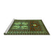 Sideview of Machine Washable Geometric Turquoise Traditional Area Rugs, wshtr799turq