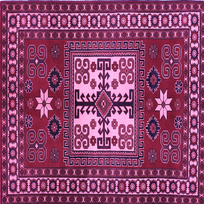 Square Geometric Purple Traditional Rug, tr799pur