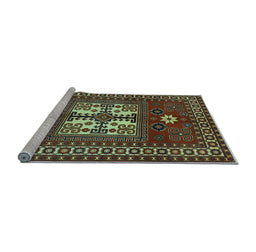 Sideview of Machine Washable Geometric Light Blue Traditional Rug, wshtr799lblu