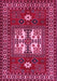 Machine Washable Geometric Pink Traditional Rug, wshtr799pnk