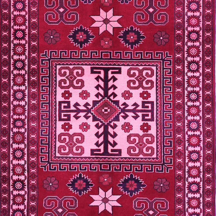 Machine Washable Geometric Pink Traditional Rug, wshtr799pnk