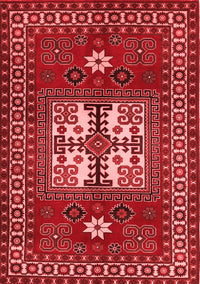 Geometric Red Traditional Rug, tr799red