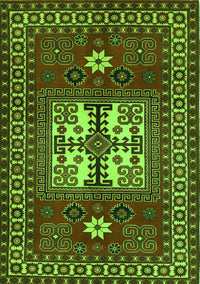 Geometric Green Traditional Rug, tr799grn