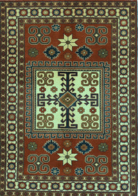 Geometric Light Blue Traditional Rug, tr799lblu