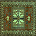 Square Geometric Turquoise Traditional Rug, tr799turq