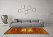 Machine Washable Geometric Yellow Traditional Rug in a Living Room, wshtr799yw