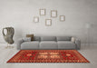 Machine Washable Geometric Orange Traditional Area Rugs in a Living Room, wshtr799org