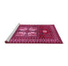 Sideview of Machine Washable Geometric Pink Traditional Rug, wshtr799pnk