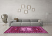 Machine Washable Geometric Purple Traditional Area Rugs in a Living Room, wshtr799pur