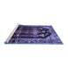 Sideview of Machine Washable Persian Blue Traditional Rug, wshtr79blu