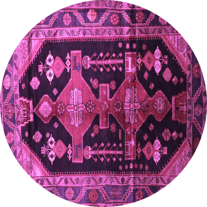 Round Persian Purple Traditional Rug, tr79pur