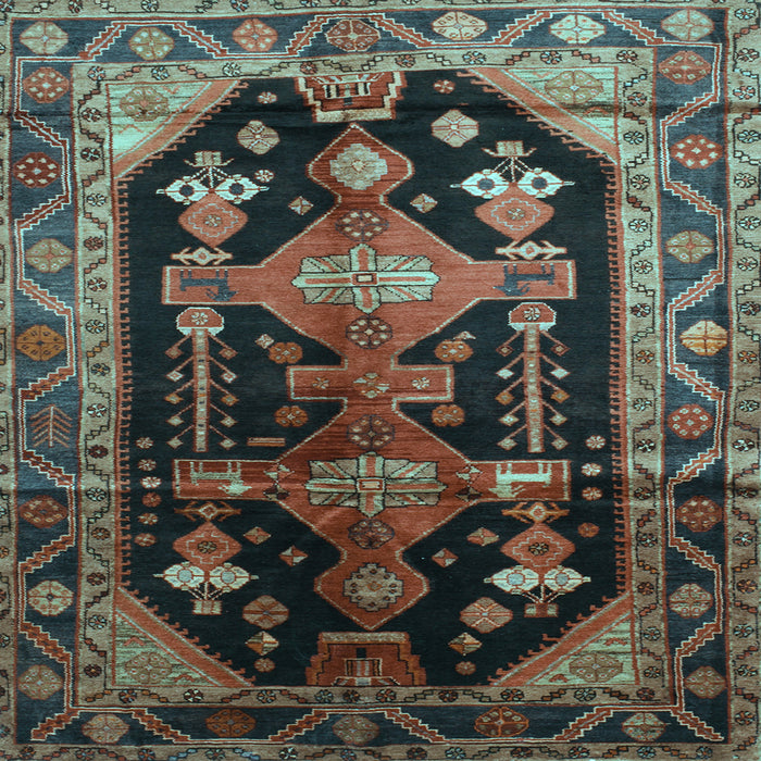 Square Machine Washable Persian Light Blue Traditional Rug, wshtr79lblu
