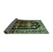 Sideview of Persian Turquoise Traditional Rug, tr79turq