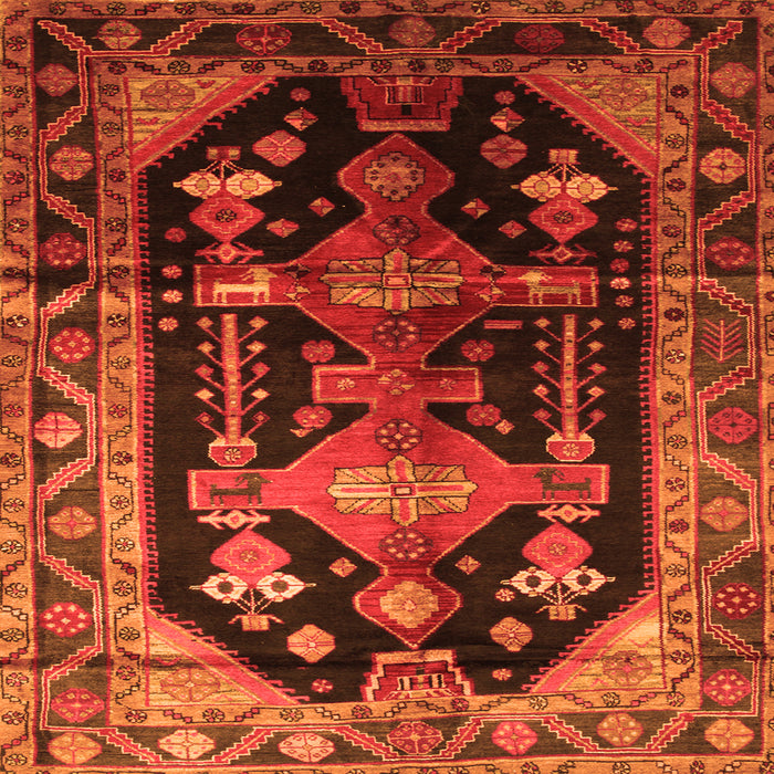 Round Machine Washable Persian Orange Traditional Area Rugs, wshtr79org