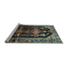 Sideview of Machine Washable Persian Light Blue Traditional Rug, wshtr79lblu