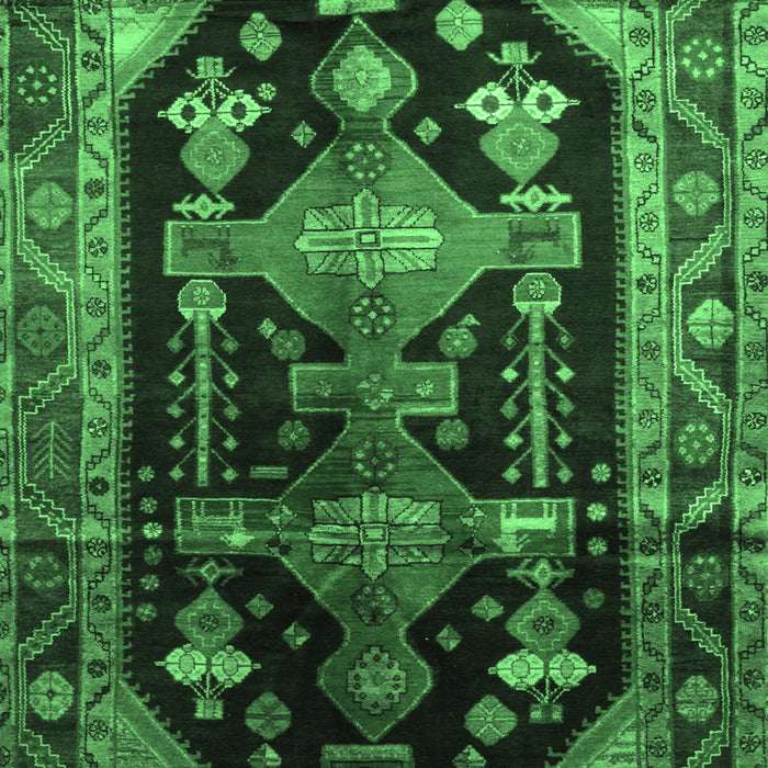 Machine Washable Persian Emerald Green Traditional Area Rugs, wshtr79emgrn