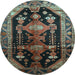 Round Persian Light Blue Traditional Rug, tr79lblu