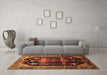 Machine Washable Persian Brown Traditional Rug in a Living Room,, wshtr79brn