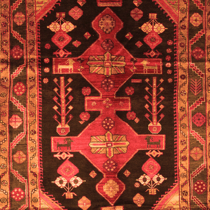 Serging Thickness of Machine Washable Persian Orange Traditional Area Rugs, wshtr79org