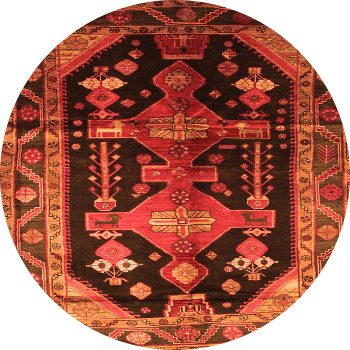 Square Persian Orange Traditional Rug, tr79org