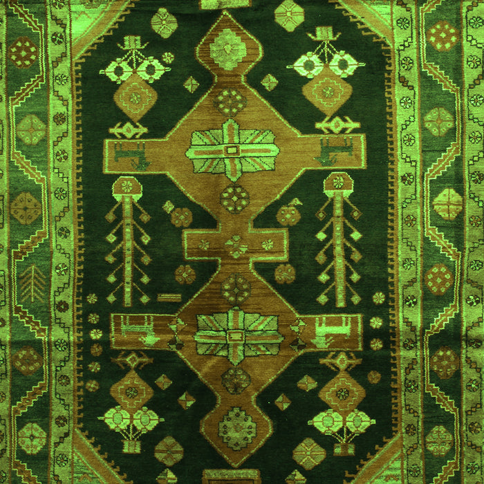 Serging Thickness of Machine Washable Persian Green Traditional Area Rugs, wshtr79grn