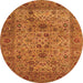 Machine Washable Persian Orange Traditional Area Rugs, wshtr7org