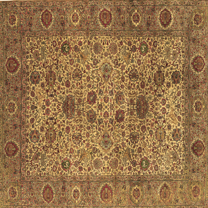 Square Machine Washable Persian Brown Traditional Rug, wshtr7brn