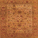 Round Machine Washable Persian Orange Traditional Area Rugs, wshtr7org