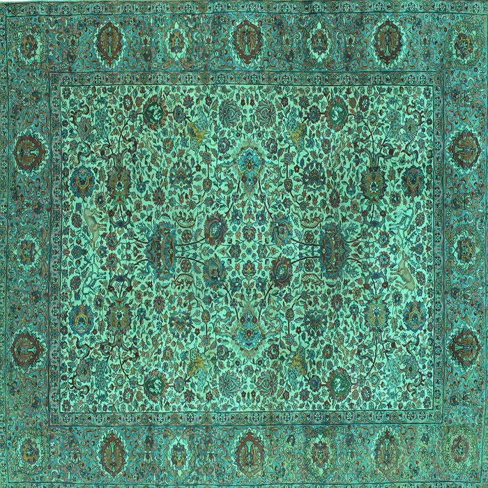 Square Persian Turquoise Traditional Rug, tr7turq
